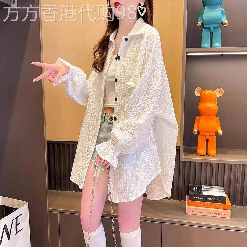 大码女装2026夏季新款韩版设计感小众衬衫薄款慵懒风开衫防晒外套
