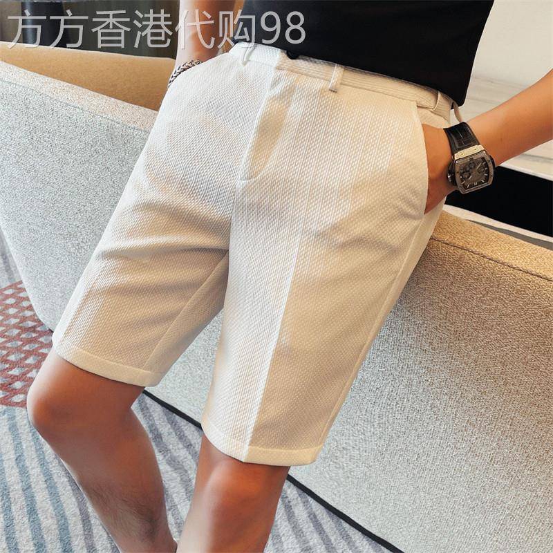 轻奢高端西装短裤男士夏季新款修身五分裤商务休闲中裤休闲裤潮