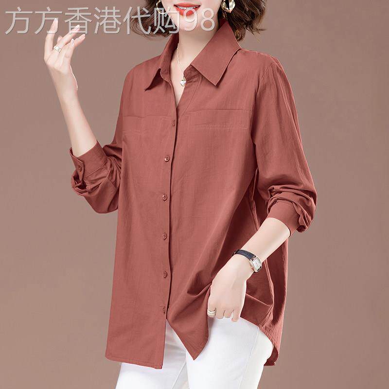 高端贵夫人妈妈衬衫女春秋新款胖mm大码衬衣时尚洋气减龄上衣