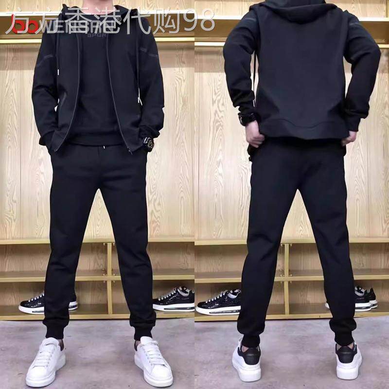 高端休闲运动套装男士2025新款春秋冬季外套卫裤加绒男装搭配一套