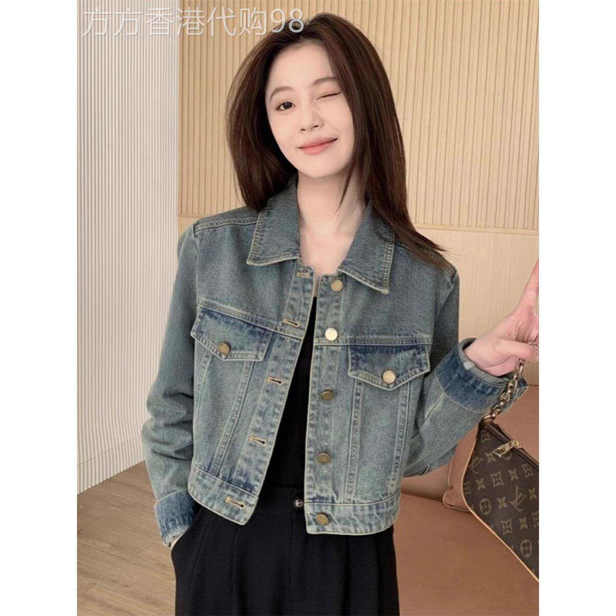 美式覆古牛仔外套女春秋款宽松显瘦气质减龄时尚短款休闲夹克上衣