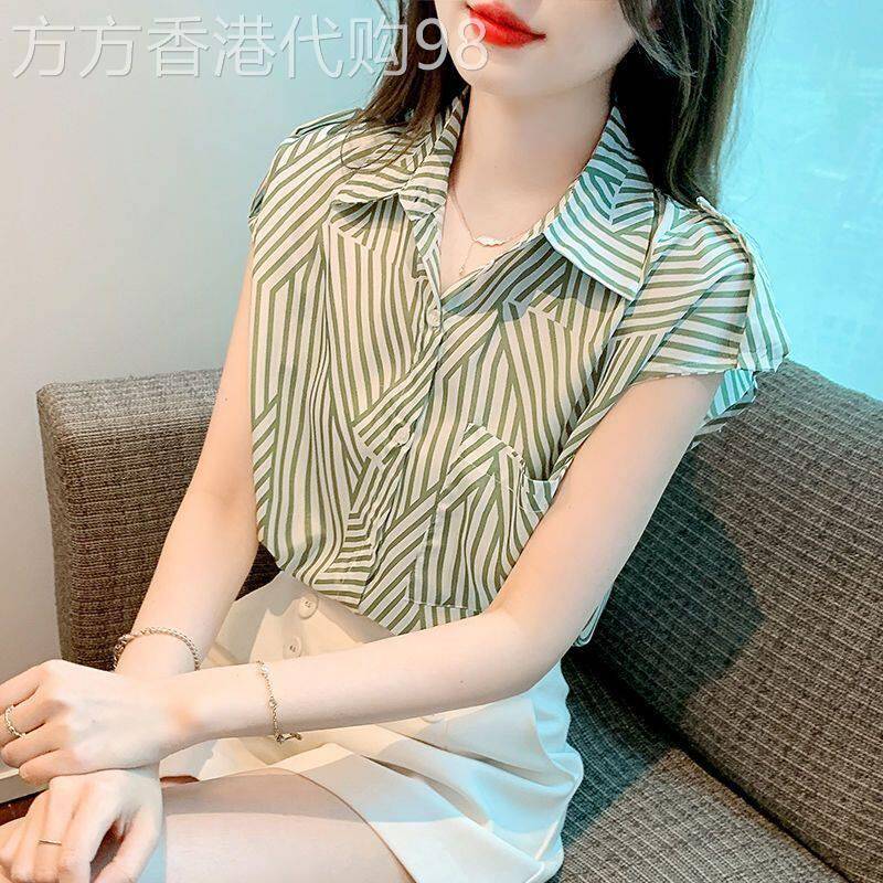 不规则条纹衬衫女夏季2026新款洋派设计感时尚显瘦气质百搭上衣女