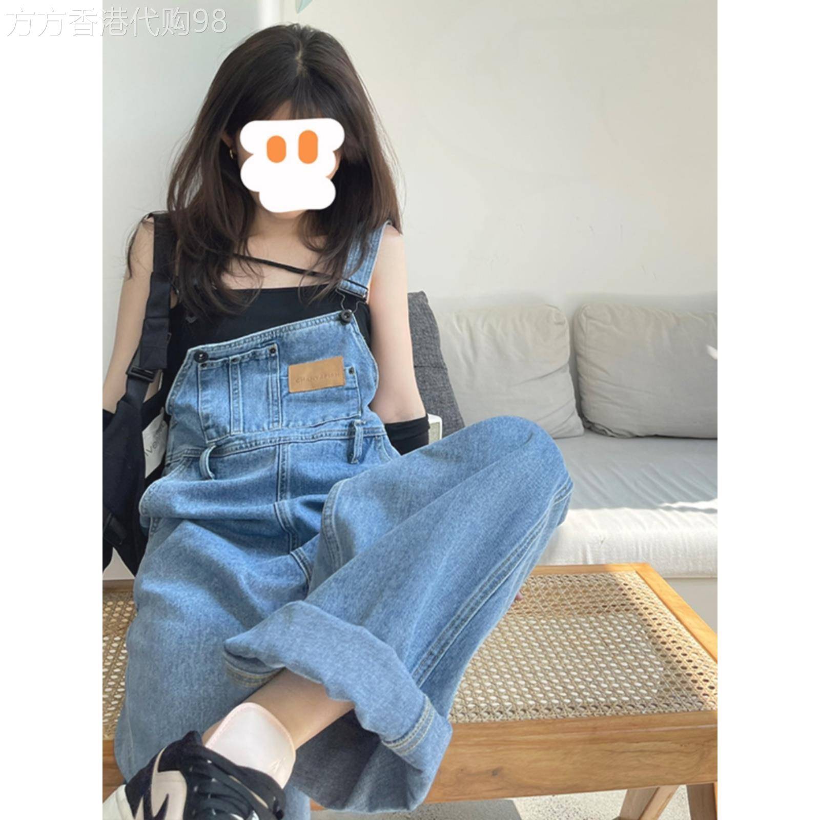 奶fufu减龄牛仔背带裤薄款小个子女2026新款夏季宽松连体阔腿裤子