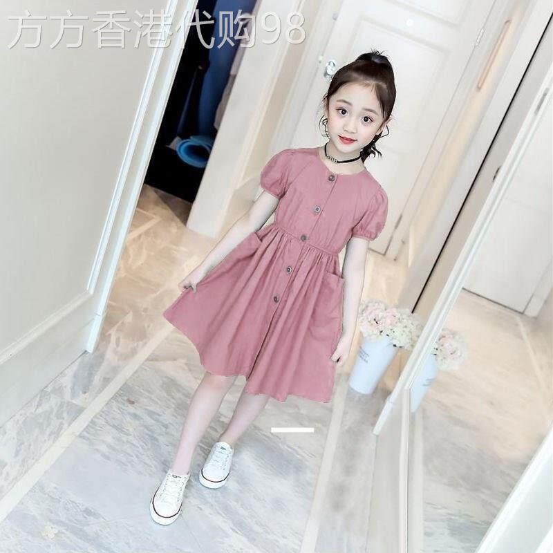 女童洋派洋装夏装2026新款纯棉中大童公主裙韩版儿童套装时尚裙子