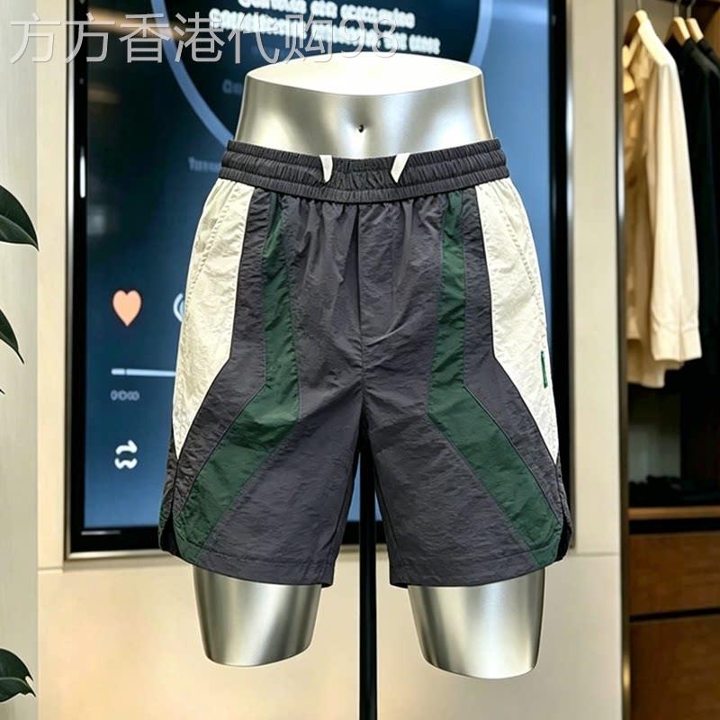 高端潮牌阔腿沙滩短裤拼接男款2026夏季宽松速干透气运动五分裤衩
