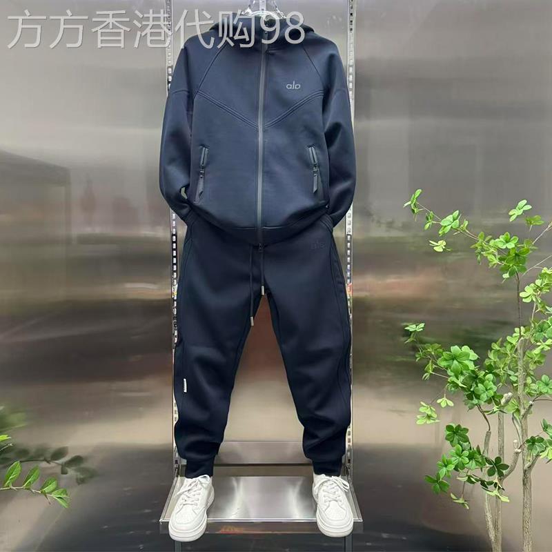 潮牌休闲舒适运动套装男士秋季高端百搭简约束脚裤连帽外套两件套