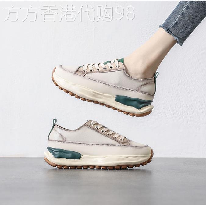 秒变淑女~厚底白鞋,新型溶解鞋,百搭女性休闲运动鞋