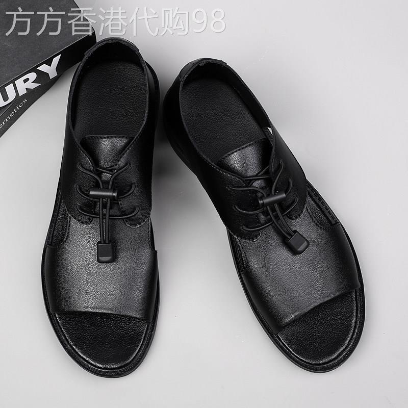 潮牌真皮罗马凉鞋男2026夏季休闲软皮凉拖防滑防臭韩版时尚沙滩鞋