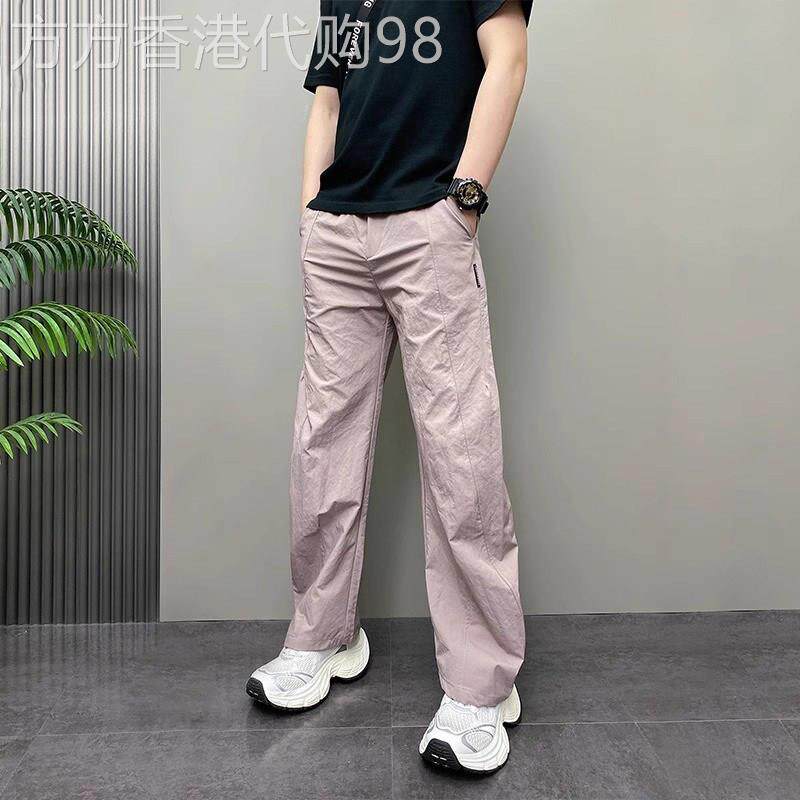 高端男士休闲裤夏季薄款2026新款美式潮流男裤直筒哈伦长裤子男款