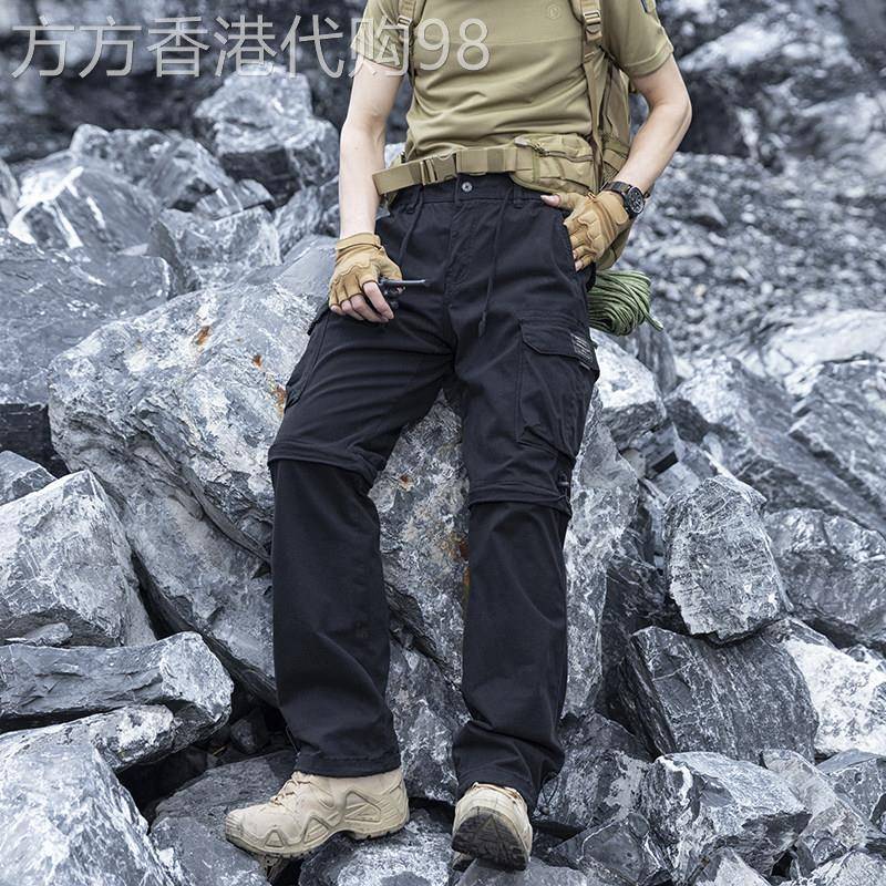 可拆卸两截战术裤男户外纯棉工装裤多口袋直筒耐磨登山裤机能裤潮