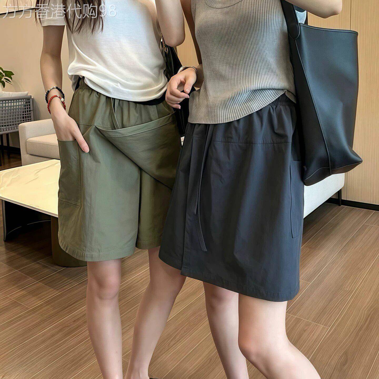 美式工装裤裙女夏季薄款宽松显瘦休闲短裤时尚百搭阔腿高腰半身裙