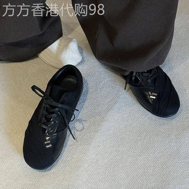 【高品质】平底德训鞋男款休闲板鞋运动阿甘训练鞋黑色德比皮鞋子