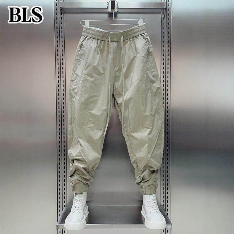 高端哈伦休闲裤男款夏季薄款2026新款透气网眼宽松男士九分工装裤