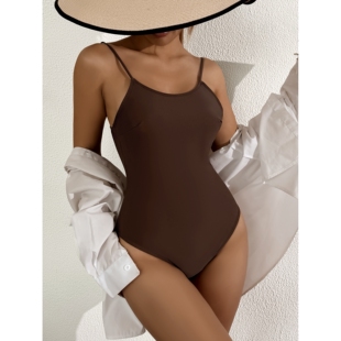 swimming color suit Solid 女士纯色连体泳衣性感比基尼bikini