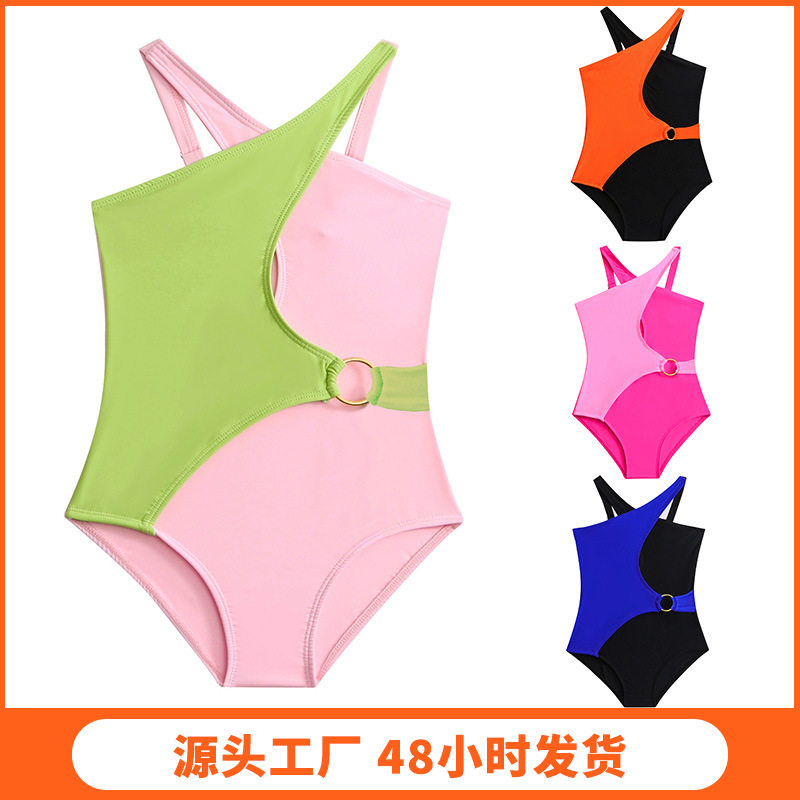 女孩子锦纶高弹小童女童连体泳衣儿童泳衣女士bikini One-piece