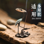 仙鹤铜炉线香盘香沉香檀香薰炉立式 香插家用室内香插香座创意摆件