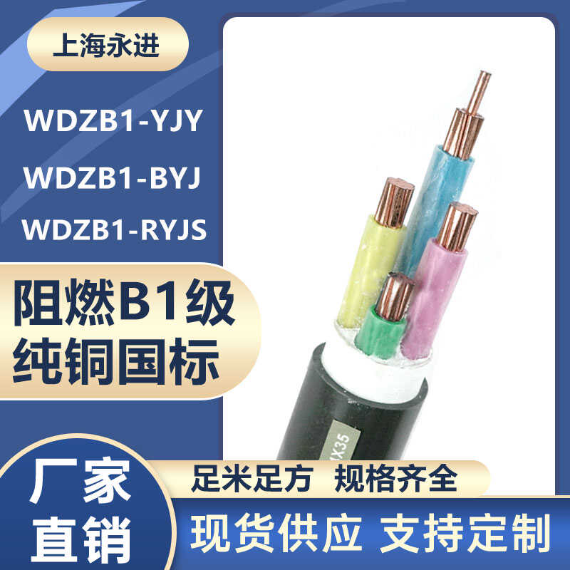 国标纯铜WDZB1-YJY阻燃B1级2 3 4 5芯电力电缆WDZB1-BYJ RYJS