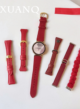 萱芊适用于华为GT6新年喜庆红色皮表带合集华为手表GT5GT4表带watch4pro3女款GT3/2手表带新款FIT3/2荣耀4pro