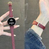 萱芊适用华为GT6 41智能watchgt6高级gt3女士gt2马蹄扣小牛皮皮质gt1 gt4 GT5表带手表watch5新款 安可拉红女款