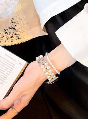 新款〔轻奢百搭〕小香风仿珍珠适用华为手表watchGT6/gt5表带gt3/2pro/fit3/4pro高级感荣耀watch2金属女小众