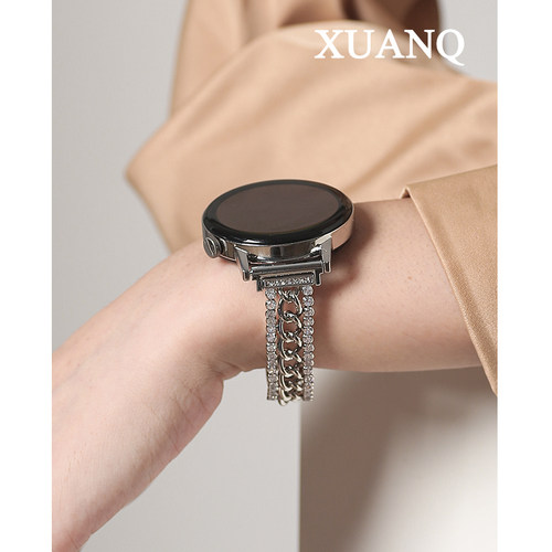 萱芊适用华为GT双排镶钻合金表带