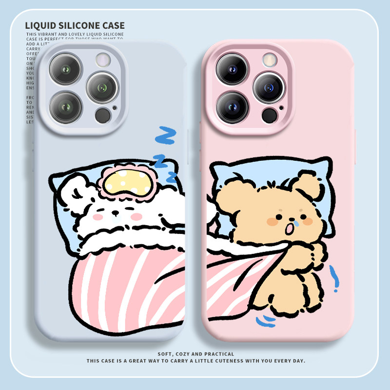 情侣抢被子小狗适用苹果16promax手机壳iPhone15小米14新款13卡通12华为mate60可爱pura80磁吸荣耀vivo套OPPO