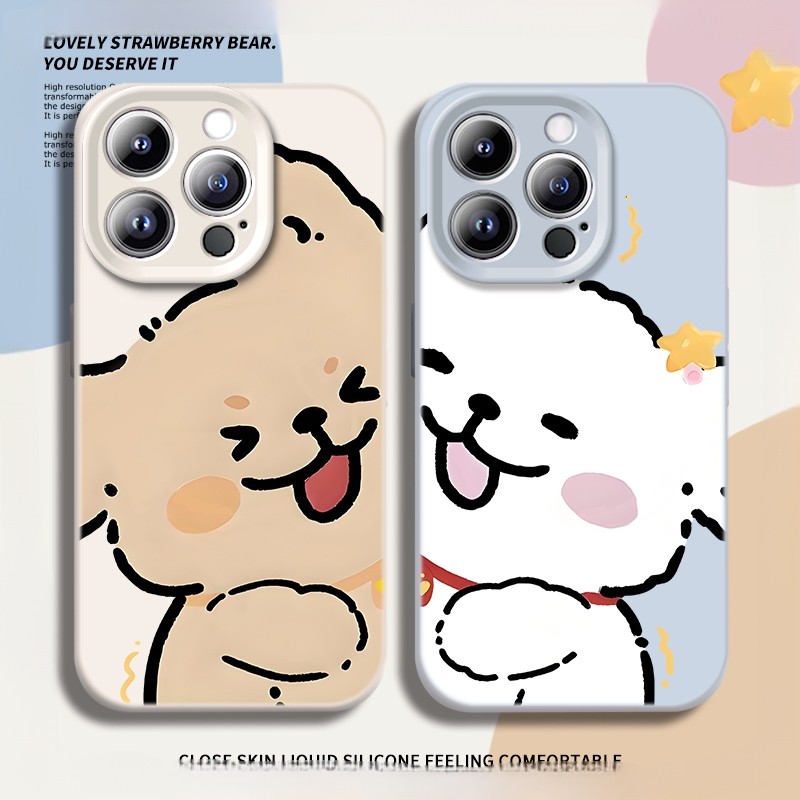 情侣贴贴小狗适用苹果16promax手机壳iPhone17小米15新款14卡通13华为mate70可爱pura80磁吸12荣耀vivo套OPPO