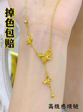2025年新款爆款蝴蝶结金珠项炼手炼女越南沙金彷真黄金轻奢高级感