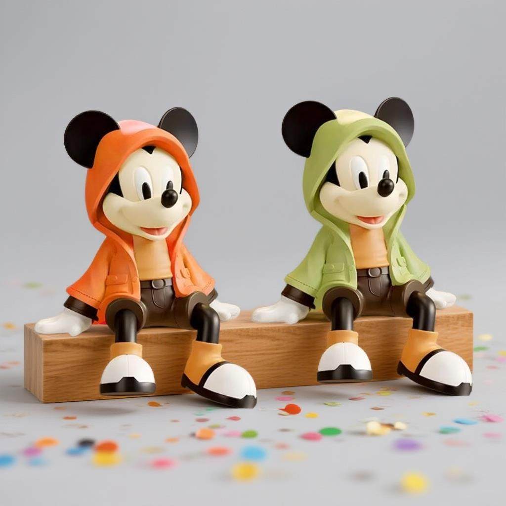 风衣米奇摆件坐姿电视柜装饰酒柜高级感风格小众手办轻奢桌面摆wq