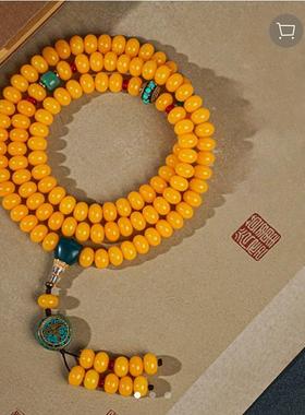 万物严选商行黄菩提子手串新中式经典装饰文玩108颗多圈佛珠手炼