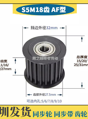 BHTFW/EVD钢S5M18齿宽11/16/21/27涨紧惰轮S45C内孔5/6/8/10/1215