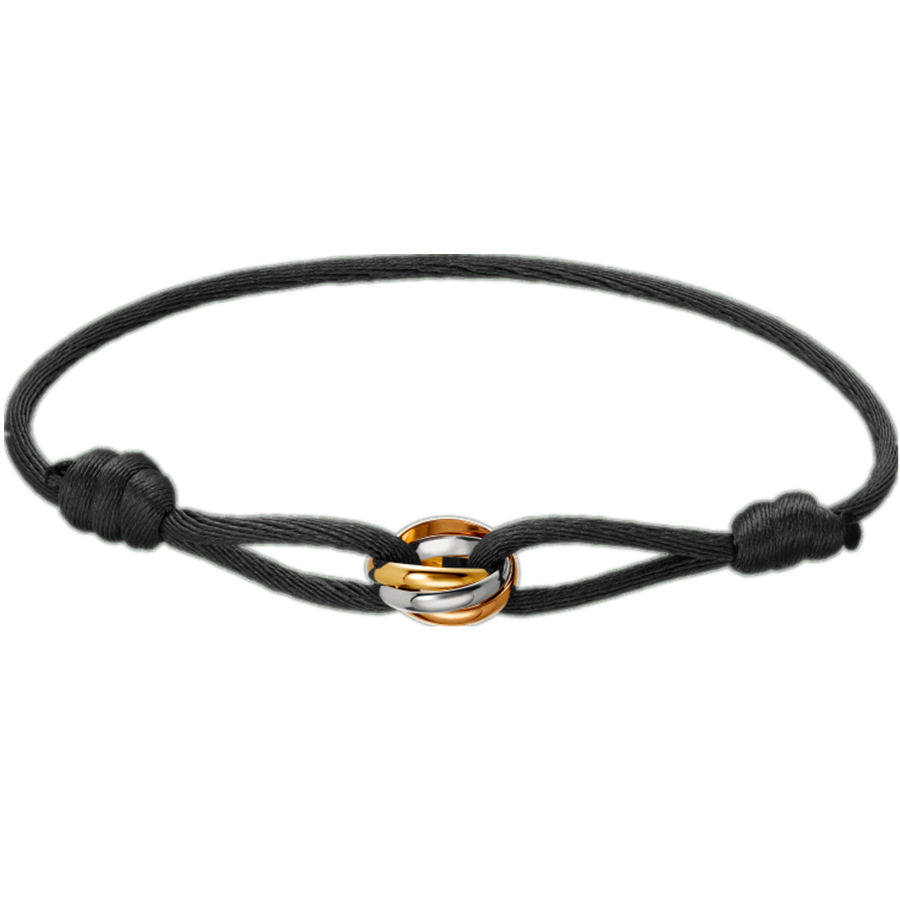thumbnail for Stainless steel three-color classic Sansheng III ring bracelet is fashionable, simple and high-end, classic and popular fashion bracelet