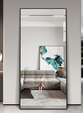 极简带框全身镜窄边壁挂墙家用穿衣镜防爆定制试衣镜落地大镜子