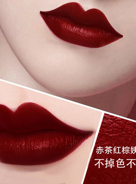 姨妈色口红不掉色不沾杯脱色哑光防水肉桂豆沙正品大牌官方旗舰店