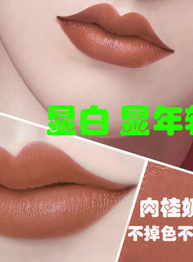 肉桂奶茶色豆沙口红不掉色不沾杯大牌正品防水哑光官方旗舰店海盐