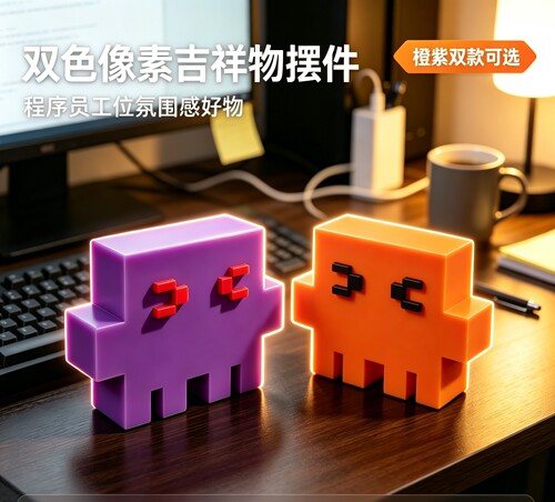 现货爆款双色claude摆件像素吉祥物摆件程序员工位好物书包挂件