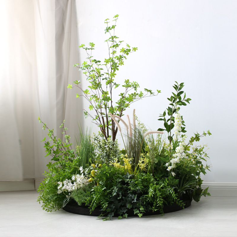 仿真植物套装园景落地假绿植楼梯橱窗造景室内软装景观盆栽摆件