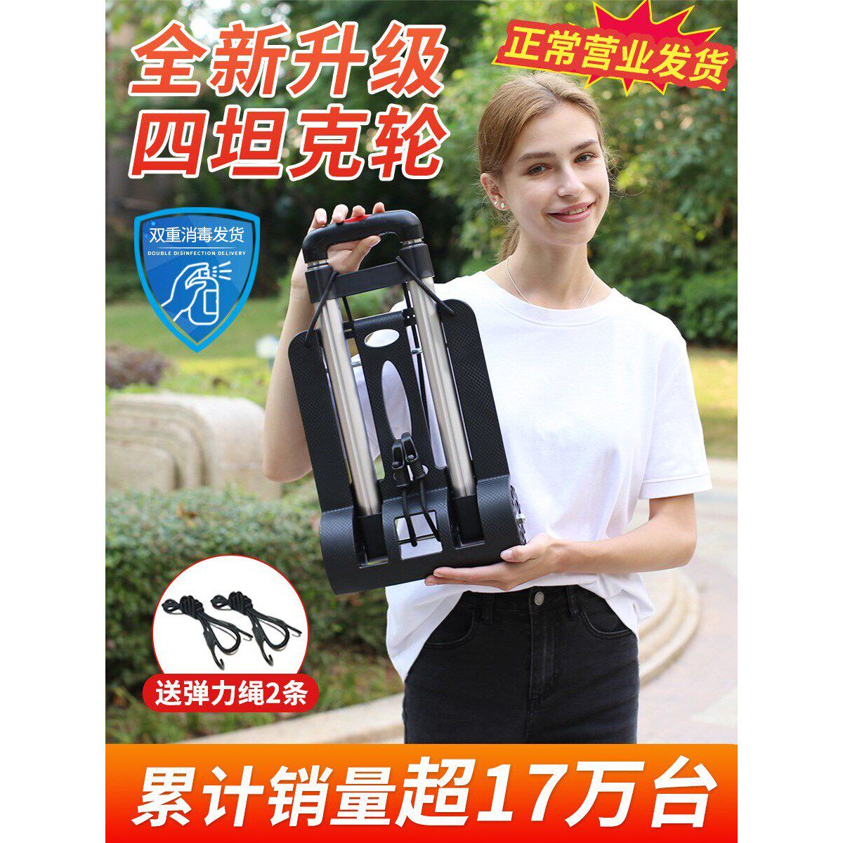 进口便携购物车折叠小拉车买菜手拉车拖车家用行李拉杆小推车