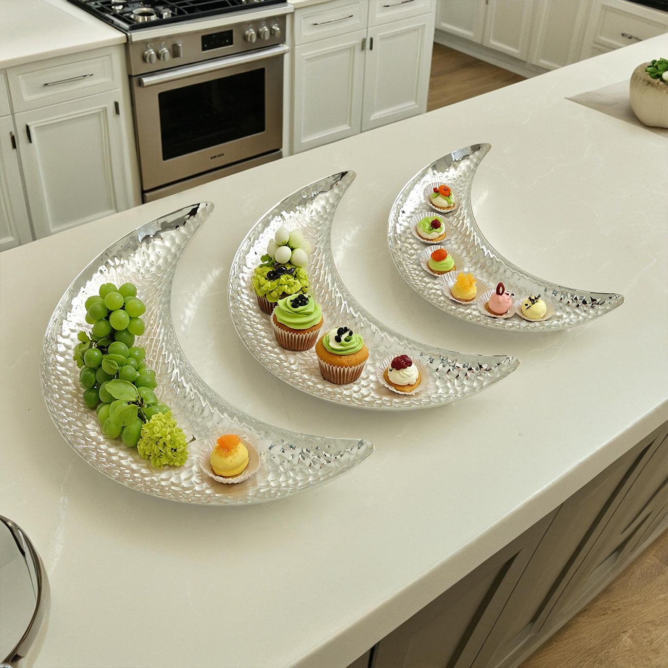 复古月亮拖盘铁艺星形盘