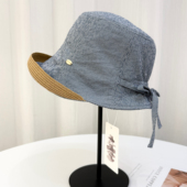 出口日本轻便简约蝴蝶结小盆帽女卷边防晒遮阳帽2026春夏新款 帽子