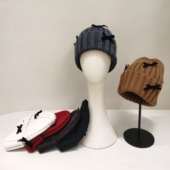 毛线帽子女冬季 韩版 甜美小蝴蝶针织帽保暖包头帽学生冷帽套头帽子