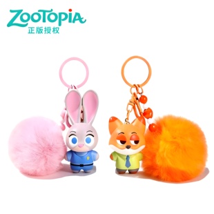 正版 疯狂动物城公仔钥匙扣卡通朱迪尼克汽车钥匙链创意书包挂件