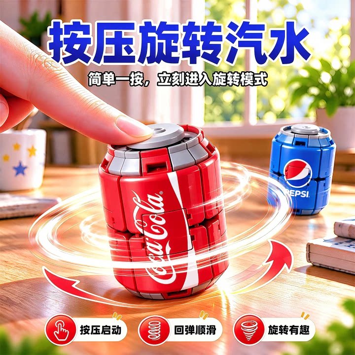 解压神器汽水指尖陀螺高级版edc飞轮玩具按压旋转转乐球儿童男孩