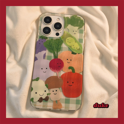 苹果手机壳IMD双层蔬菜防摔