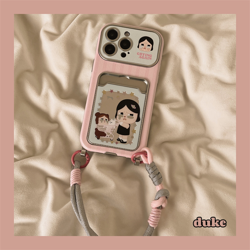 适用苹果手机壳镜面卡通泡泡玛特