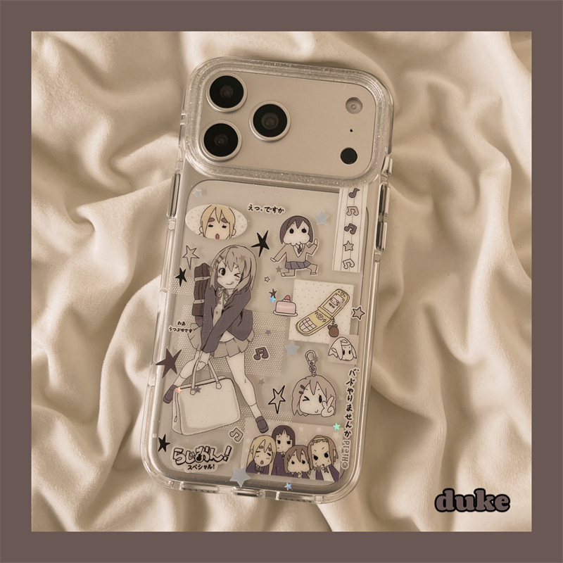 适用苹果手机壳趣味轻音少女插画