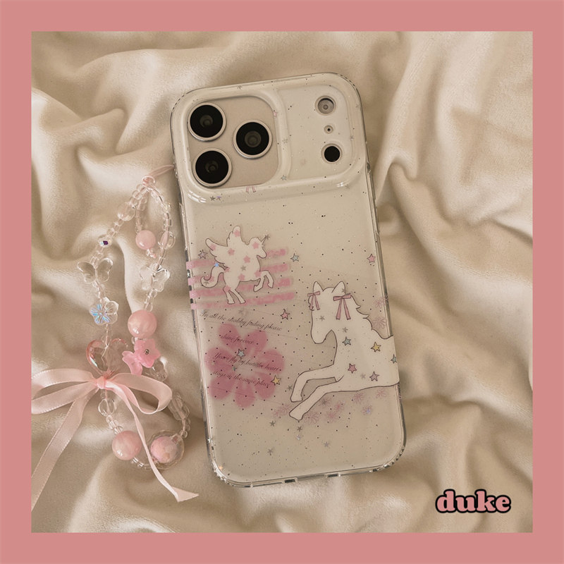 独壳 ins风粉色星星小马带链条适用苹果17promax手机壳韩系iPhone16新款15防摔14pro女款13双层壳手机套硬壳,3C数码配件,手机保护套/壳,淘宝优惠券,粉丝福利购,淘宝优惠卷