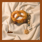 迪丽热巴同款 立体碱水面包适用airpodspro2代保护套苹果耳机保护壳airpods3无线蓝牙耳机套airpod1 2代硅胶壳