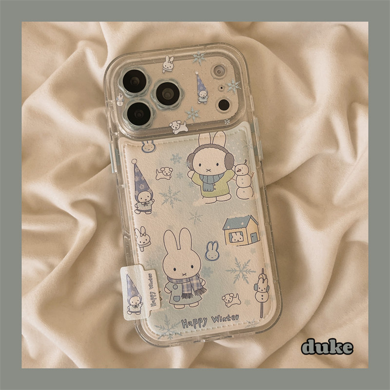 独壳 皮质蓝色雪地米菲兔适用苹果17promax手机壳透明边iPhone16新款15防摔14pro女款13日韩风卡通手机套硬壳,3C数码配件,手机保护套/壳,淘宝优惠券,粉丝福利购,淘宝优惠卷
