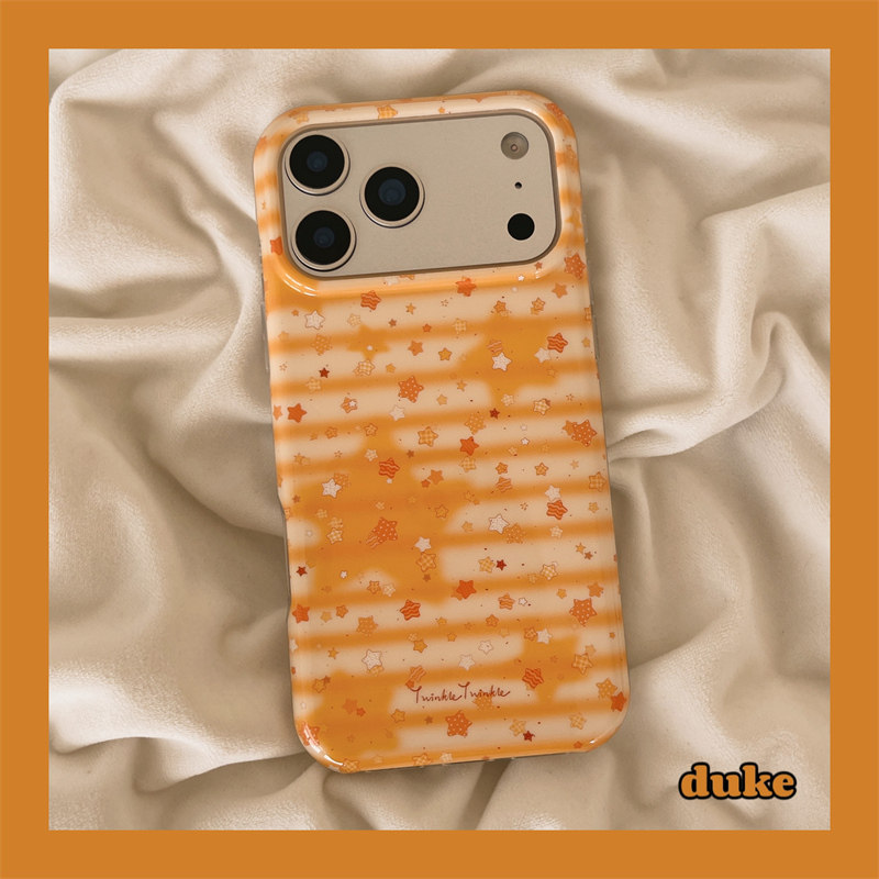 适用苹果手机壳ins条纹满屏星星